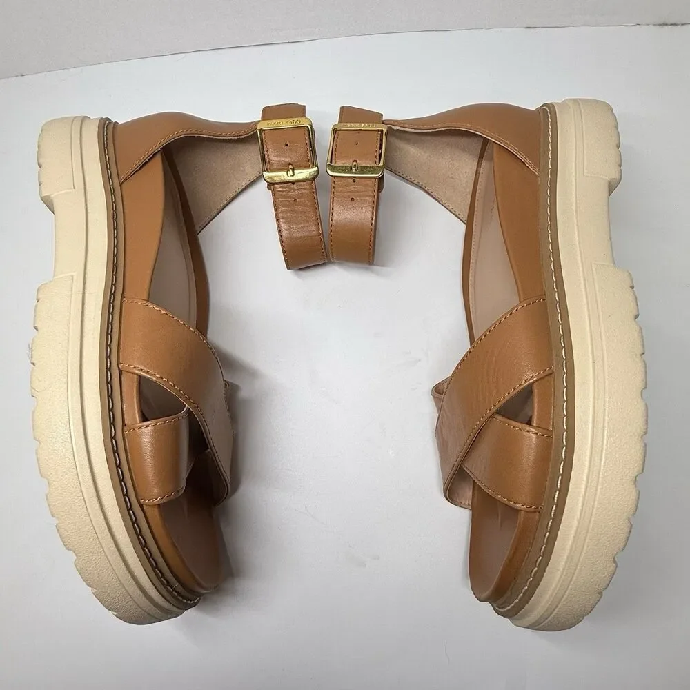 Cole Haan Fraya Ankle Strap Sandal In Pecan Leather Sz 7